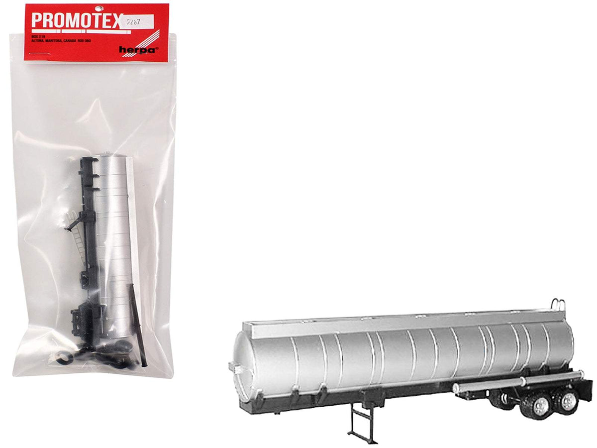 Chemical Tanker Trailer Silver | 1/87 Scale Model Accessory | Promotex | Collector Quality