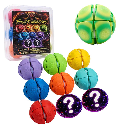 Spring Green Large 3D Printed Stress Relief Ball With 9 Mini Fidget Spheres | Sensory Toys