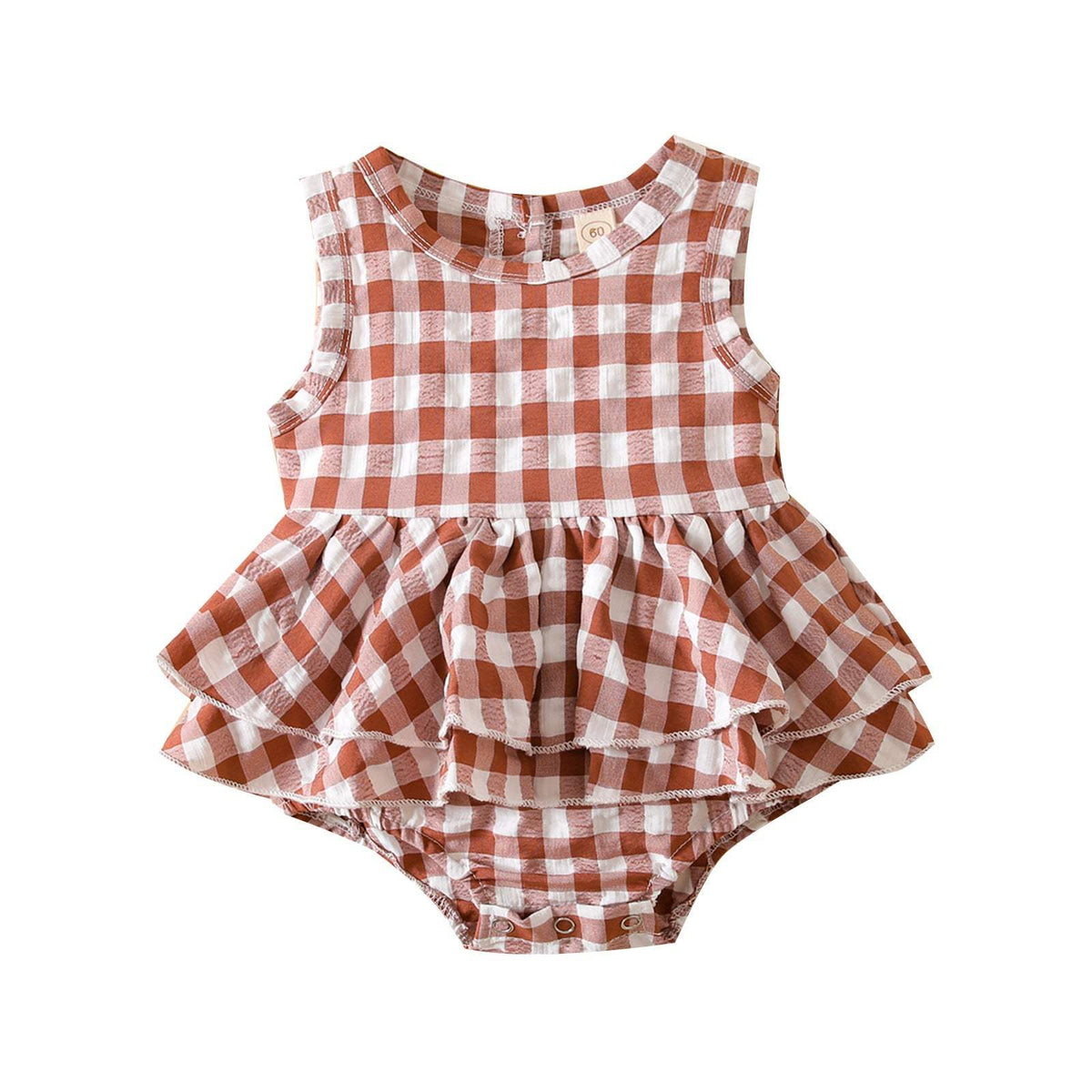 Baby Girl Sleeveless Plaid Triangle Romper | Summer