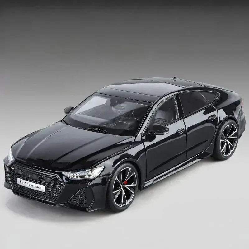1:18 Audi RS7 Sportback Black Warrior Diecast Alloy RC Car with Sound and Light - ToylandEU
