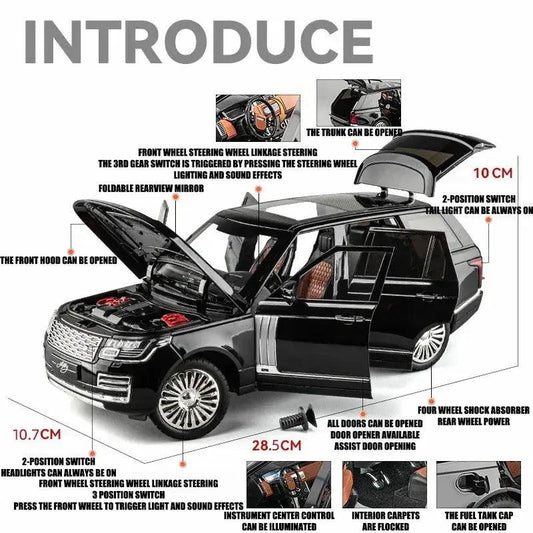 1 18 Land Rover Range Rover Metal Plastic Sound Light Model - ToylandEU™