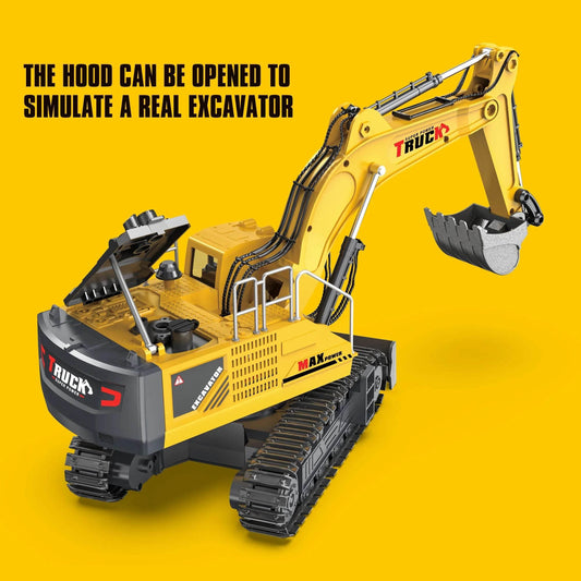 1/18 RC Truck Remote Control Excavator Car RC Excavator Simulation Alloy Electric 17CH Engineer Toy for Kids - ToylandEU