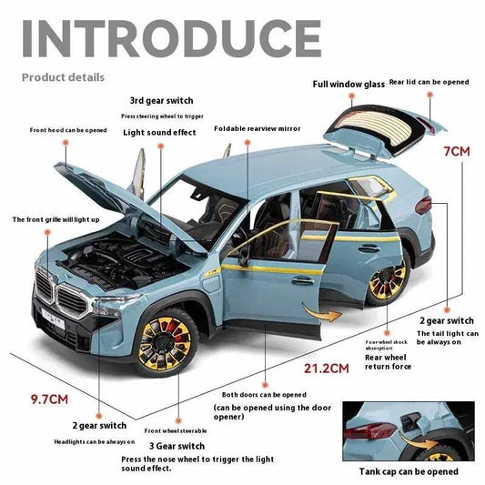 1:24 Diecast Alloy BMW XM Model Car With Sound And Light - ToylandEU