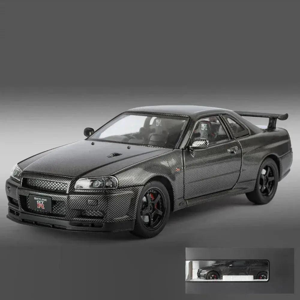 1 24 Diecast Nissan GTR R34 Model Car Sound Light - ToylandEU™