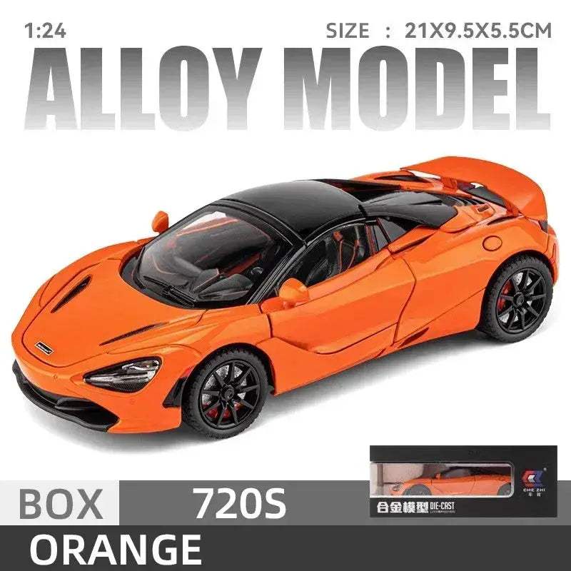 1 24 Scale Diecast McLaren 720S Metal Car With Sound And Lights - ToylandEU