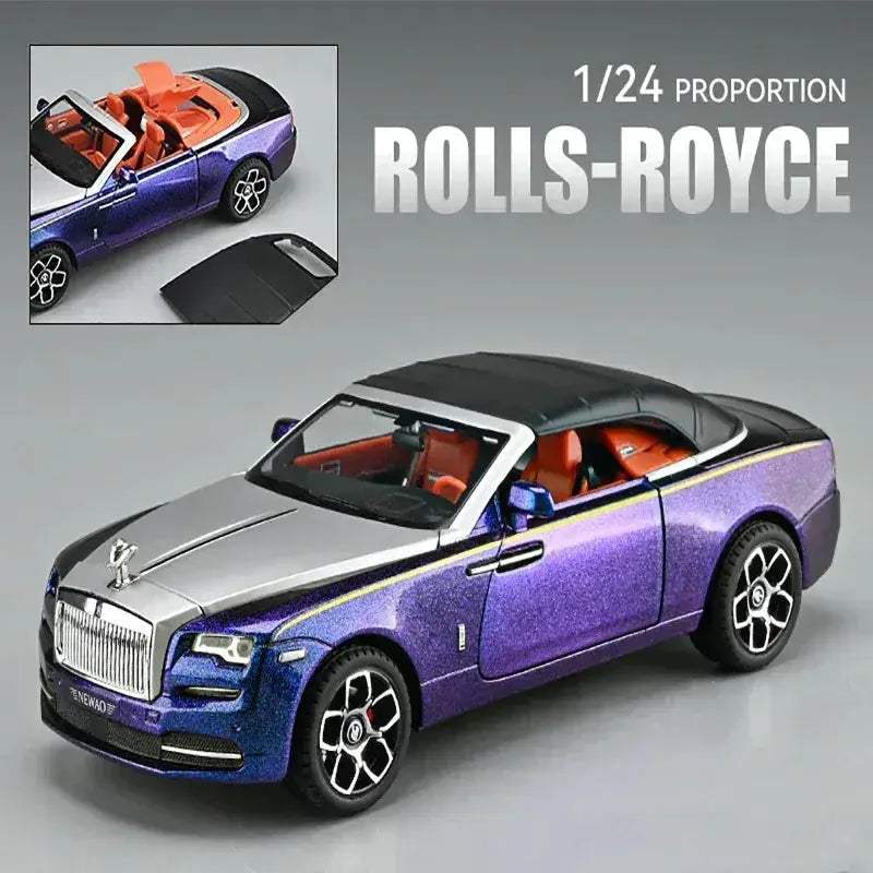 1:24 Scale Rolls-Royce Dawn Diecast Car, Metal Alloy, Sound and Light - ToylandEU