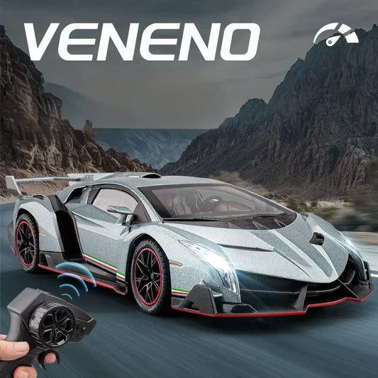 1 24 Scale Veneno RC Car Metal Diecast Remote Control With Sound And Light - ToylandEU
