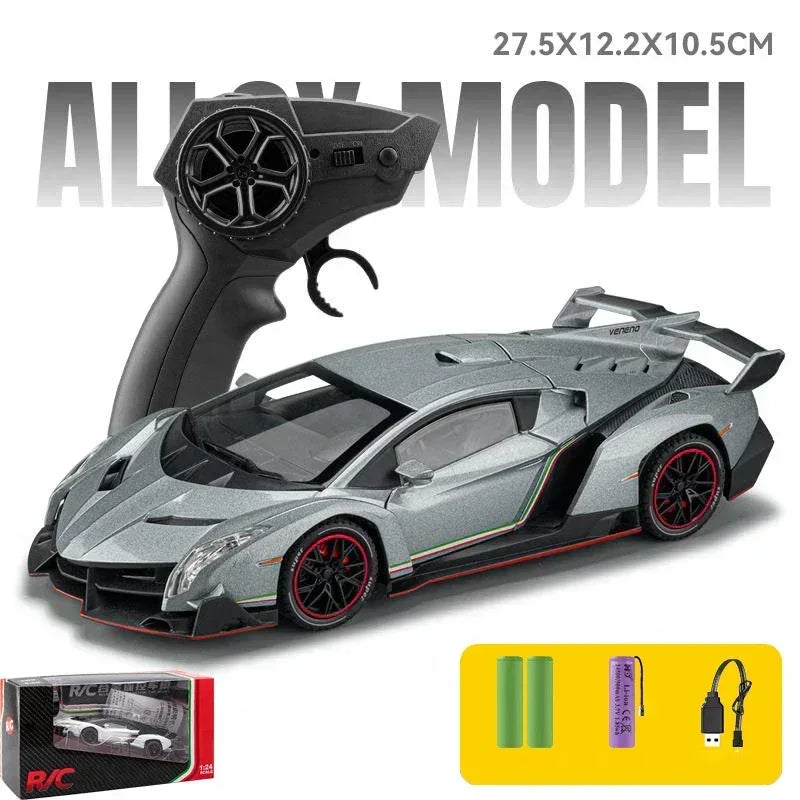 1 24 Scale Veneno RC Car Metal Diecast Remote Control With Sound And Light - ToylandEU