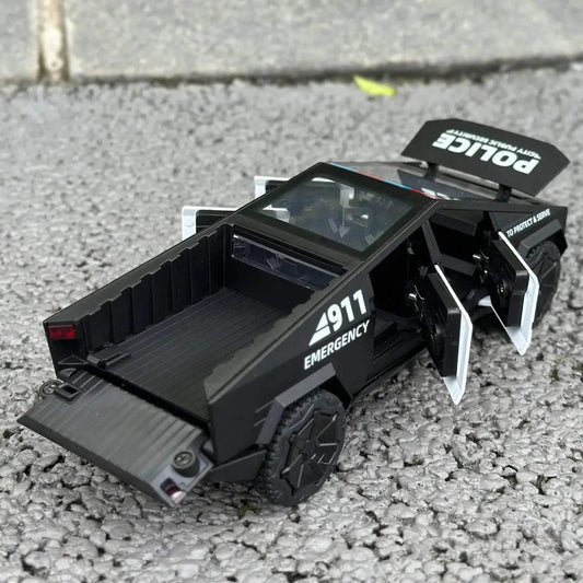 1:32 Cybertruck Police Truck Die-cast Model Car Toys - ToylandEU™