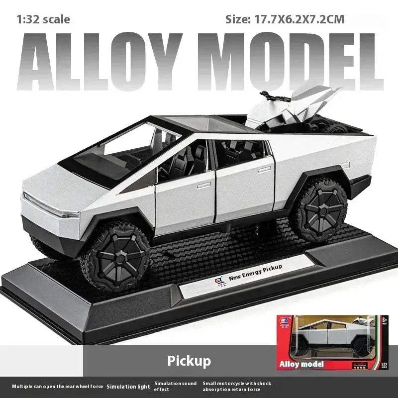 1:32 Diecast Cybertruck Offroad Alloy Car Pull Back Metal Model - ToylandEU