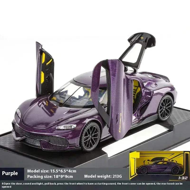 1:32 Gemera GT Diecast Metal Car Pull Back Sound And Light - ToylandEU