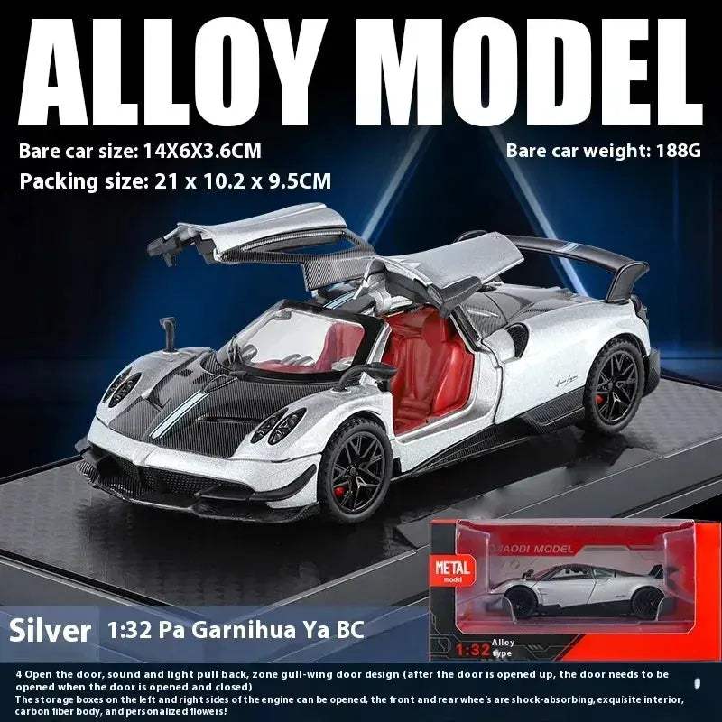 1:32 Pagani Huayra BC Diecast Metal Car With Sound And Light - ToylandEU
