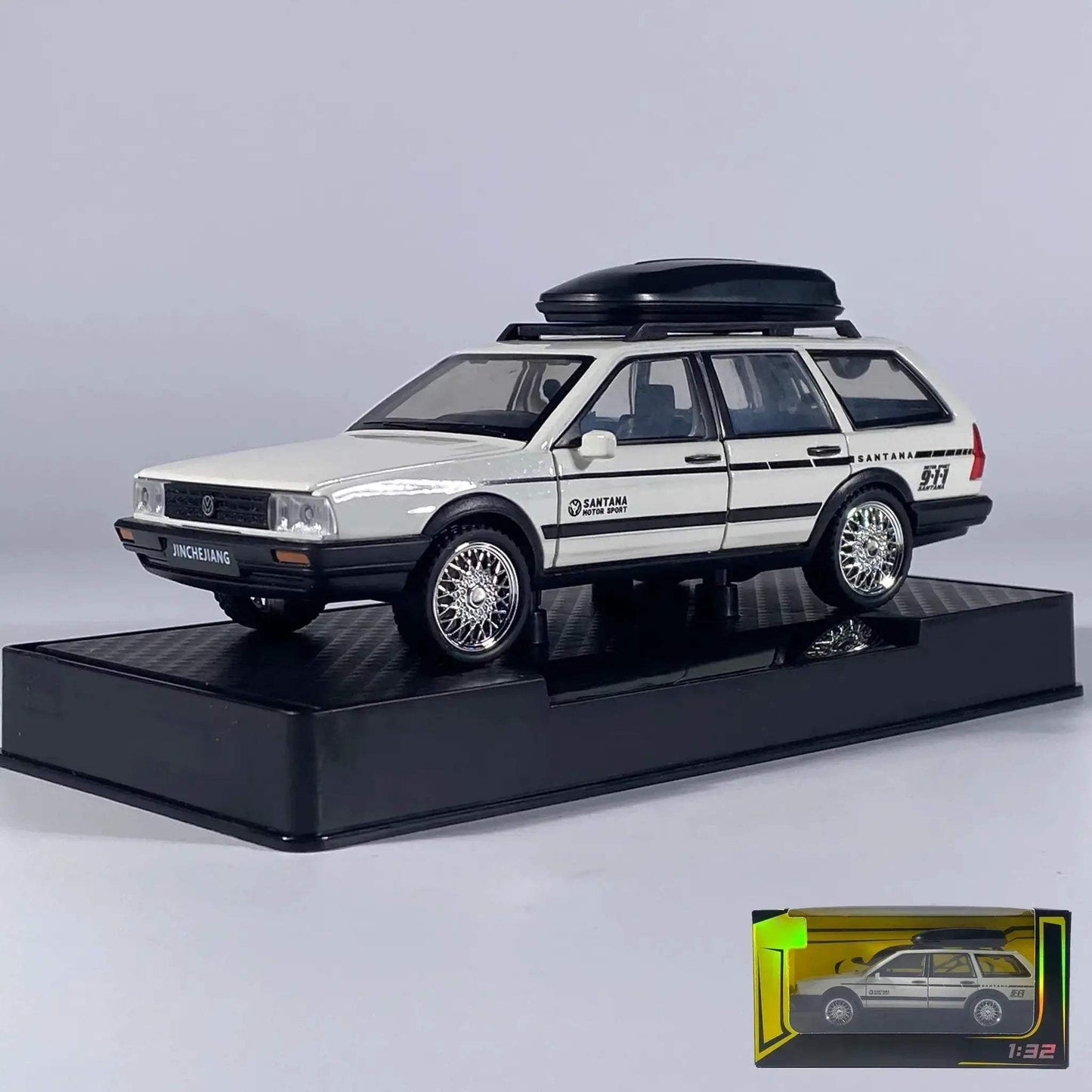 1 32 Scale Diecast Alloy Volkswagen Santana Wagon Sound Light Pull Back - ToylandEU