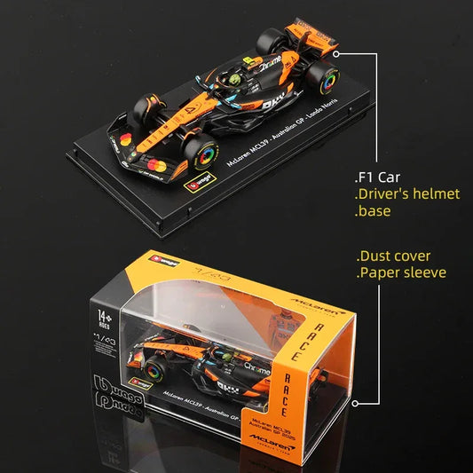 1 43 Diecast F1 Car With Helmet Alloy Model Collectible - ToylandEU