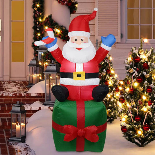 1.5M/5FT Christmas Inflatable Snowman Deer Santa LED Lights - ToylandEU