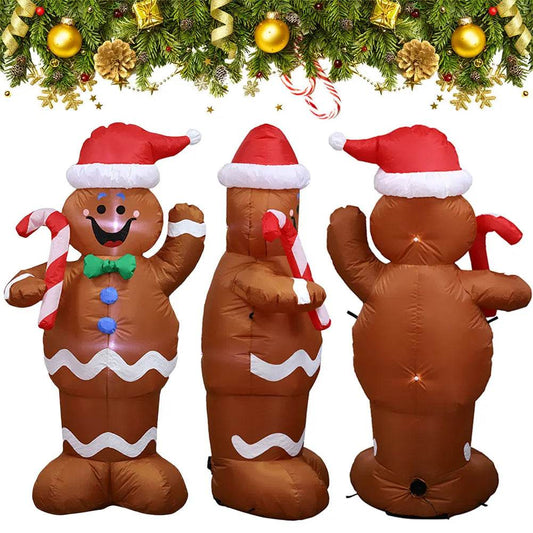 1.5m Inflatable Giant Gingerbread Man Model Christmas Lawn Toy - ToylandEU