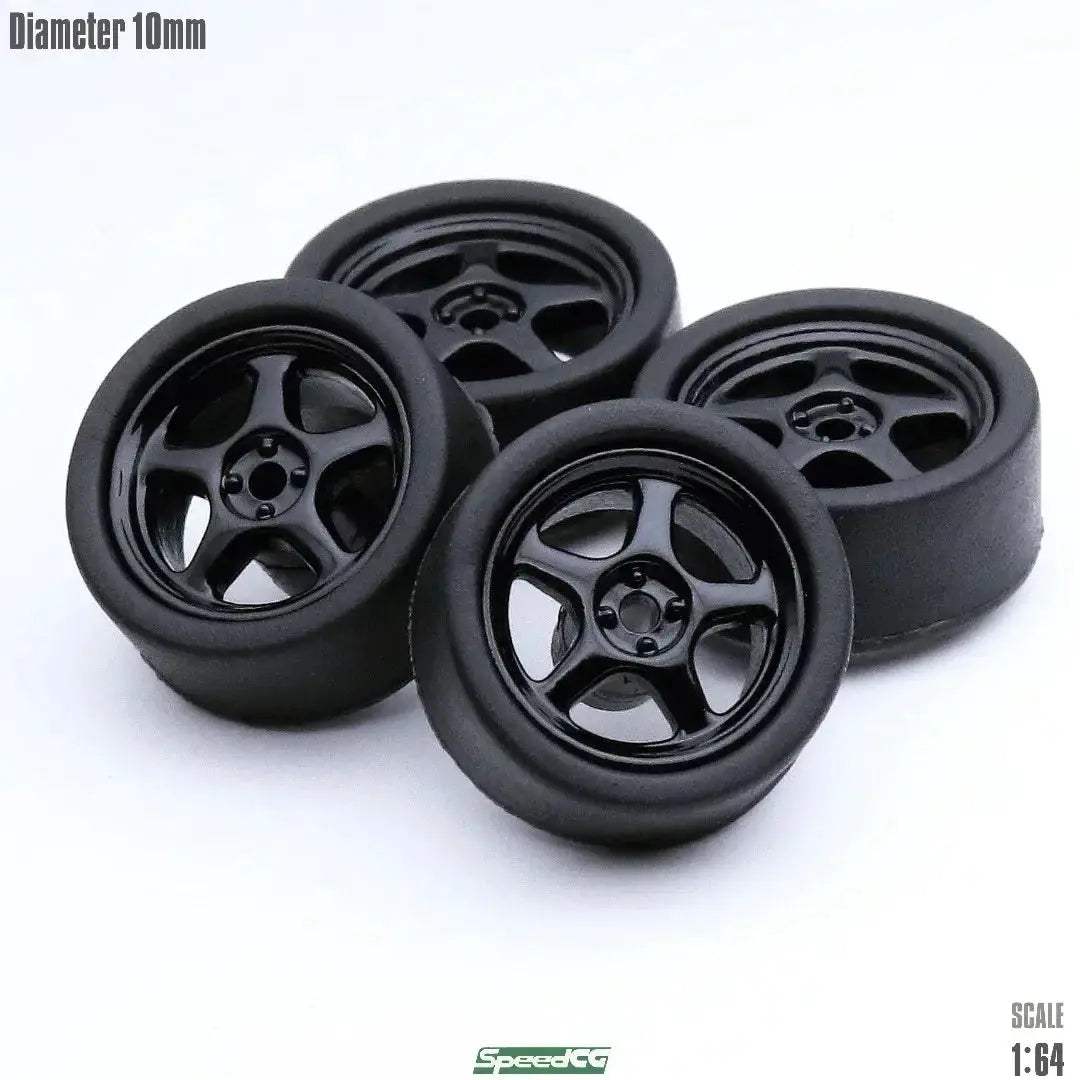 1/64 ABS Wheels with Rubber Tires for Model Car Racing - ToylandEU