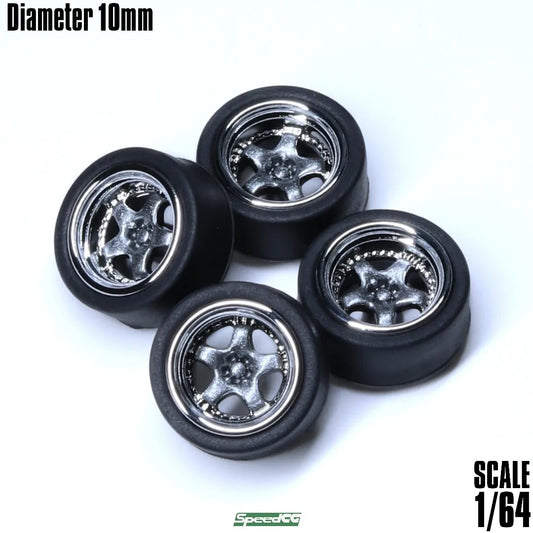 1/64 Scale ABS Wheels With Rubber Tires For Model Cars - ToylandEU