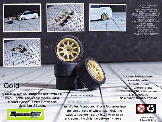 1 64th Scale ABS Wheels For Model Cars Rubber Tire - ToylandEU