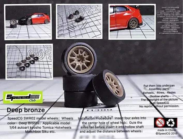 1 64th Scale ABS Wheels For Model Cars Rubber Tire - ToylandEU