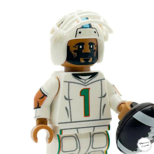 Lego Figure Tua Football QB With Custom Helmet Print On Authentic Lego Parts Torso Legs And Head - ToylandEU