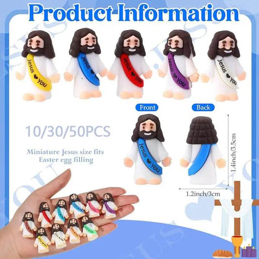 10 30 50 Pieces Mini Jesus Figures Easter Jesus Loves You Jesus Toys Little Jesus Figures for Hide and Seek Sunday Party Favors Gift - ToylandEU