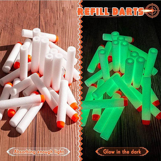 100Pcs Refill Darts for Nerf N-Strike Elite Modulus Glow at Dark Bullets - White - ToylandEU