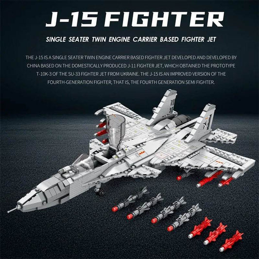 1033PCS J-15 Fighter Building Blocks Air Force Model Bricks - ToylandEU