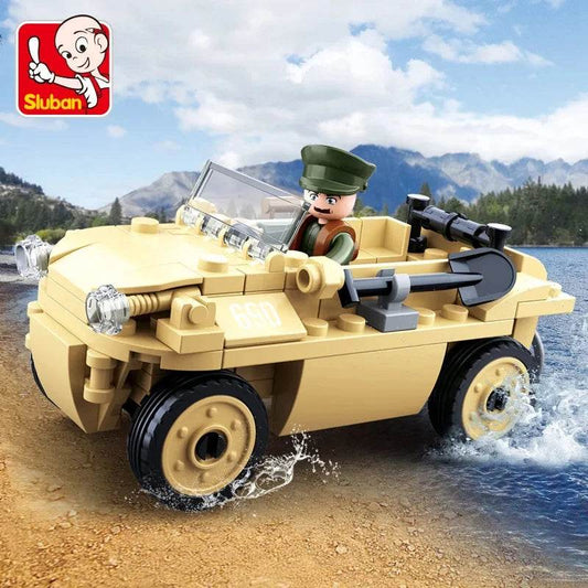 103PCS Military WW2 Amphibious Car Model Bricks Army Soldier Figures Set - ToylandEU