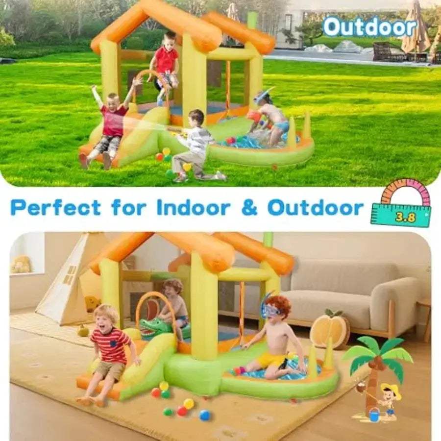 10Ft Inflatable Bounce House With Slide For Indoor Outdoor Fun - ToylandEU