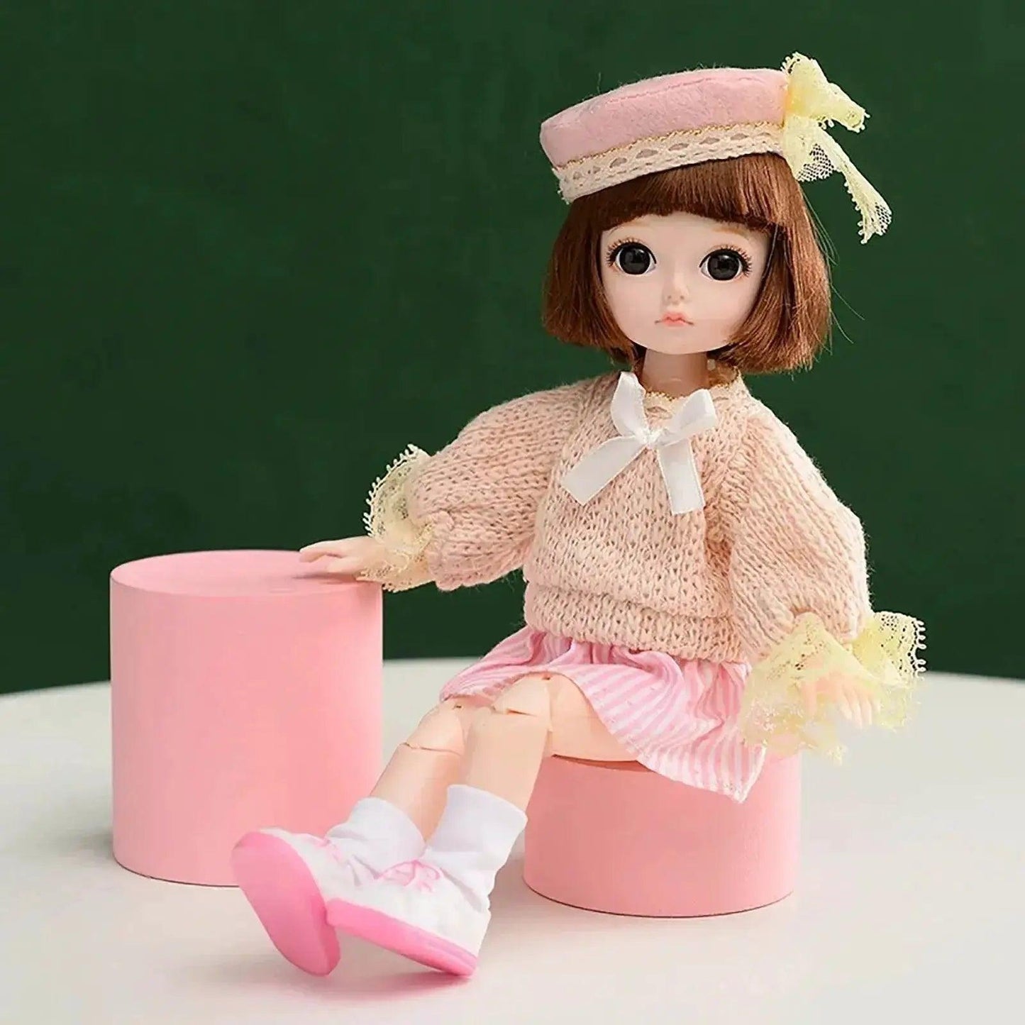 11.61 In BJD Dolls With 3D Eyes Pink Princess Outfit - ToylandEU™