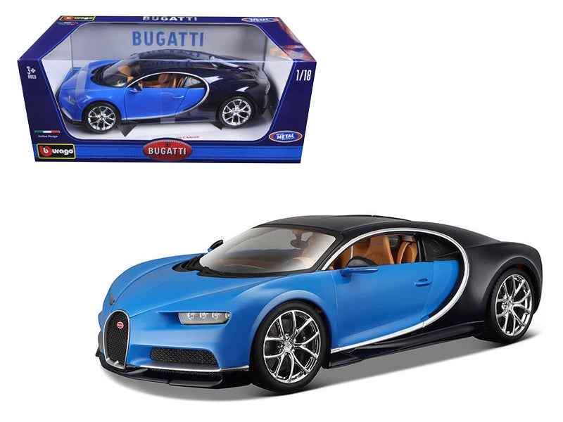 2016 Bugatti Chiron Blue | 1/18 Diecast Model Car | Bburago | Collector Quality