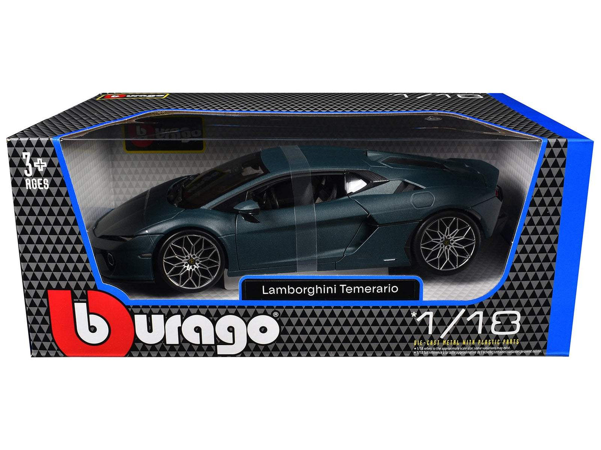 Lamborghini Temerario Matt Blue Metallic | 1/18 Diecast Model Car | Bburago | Collector Quality