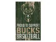Milwaukee Bucks Sign 11x17 Wood Proud to Support