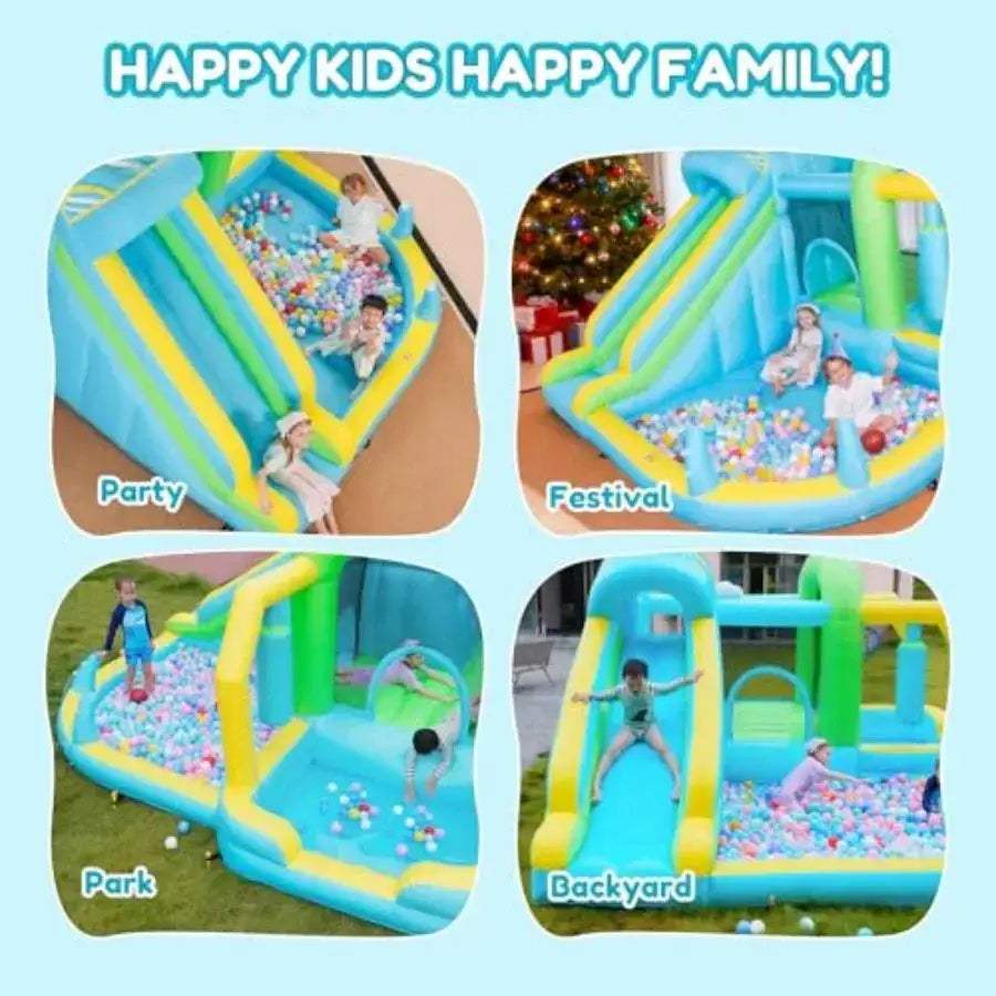 12In1 Inflatable Bounce House With Water Slide And Climbing Wall - ToylandEU
