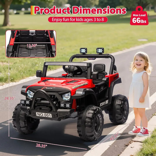 12V Kids Ride On Car With Remote Control All Terrain - ToylandEU