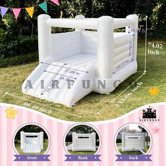 12ft Kids Birthday Gift White Bounce House Indoor Outdoor - ToylandEU