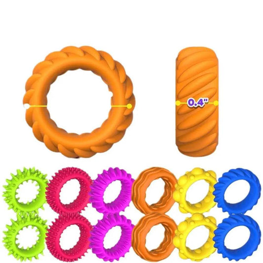 12pcs Spiky Sensory Finger Rings For Kids Stress Relief Fidget Toys - ToylandEU