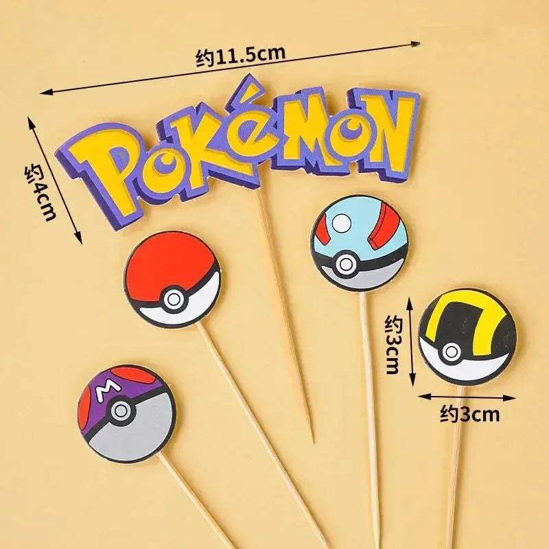 13 PCS Set Pokemon Cake Topper Party Anime Figure, Pikachu Happy Birthday Cake Decoration Ornament Pikachu Bulbasaur Psyduck Charmander Squirtle Jigglypuff - ToylandEU
