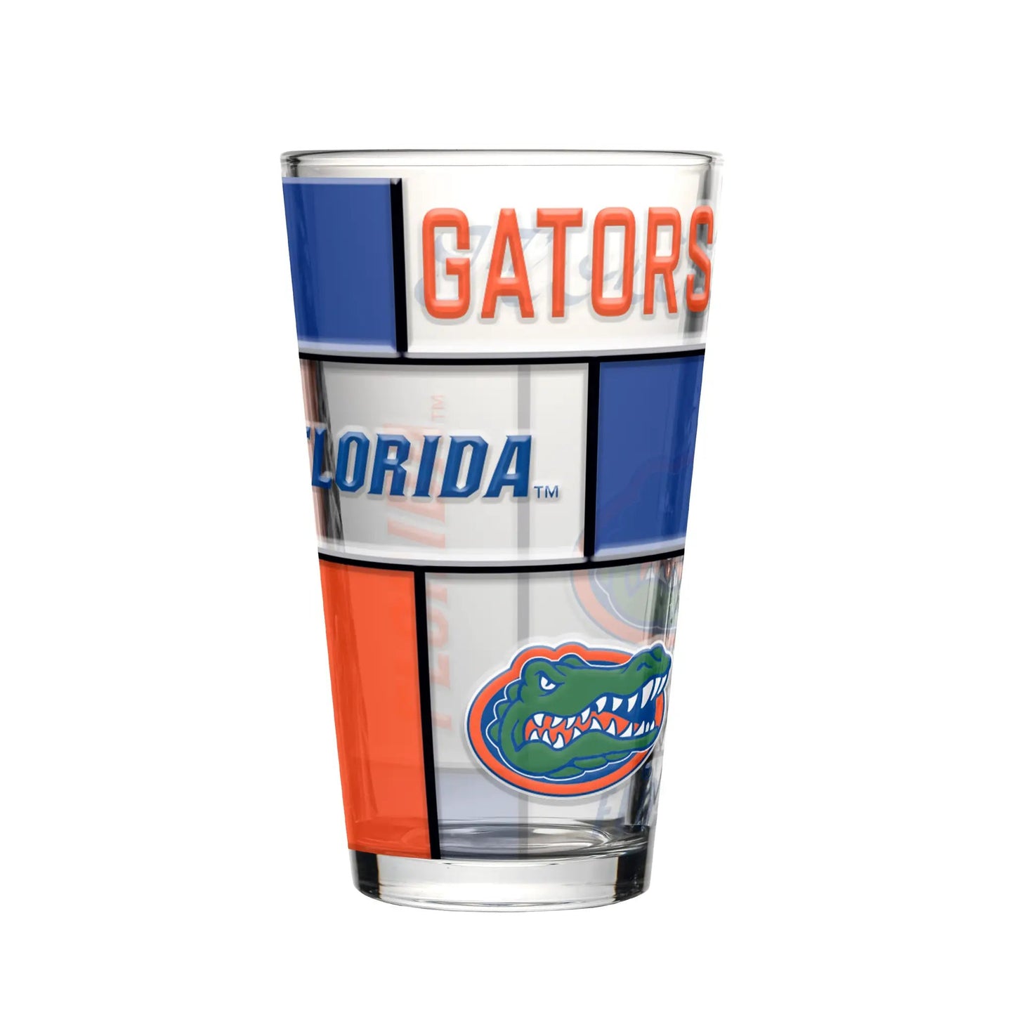 Florida Gators Pint Glass 16oz Quilted Stained Boxed