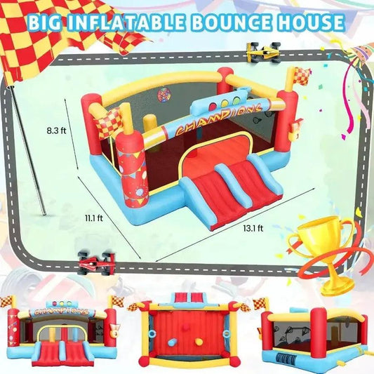 13ft Inflatable Bounce House Dual Basketball Hoops - ToylandEU™