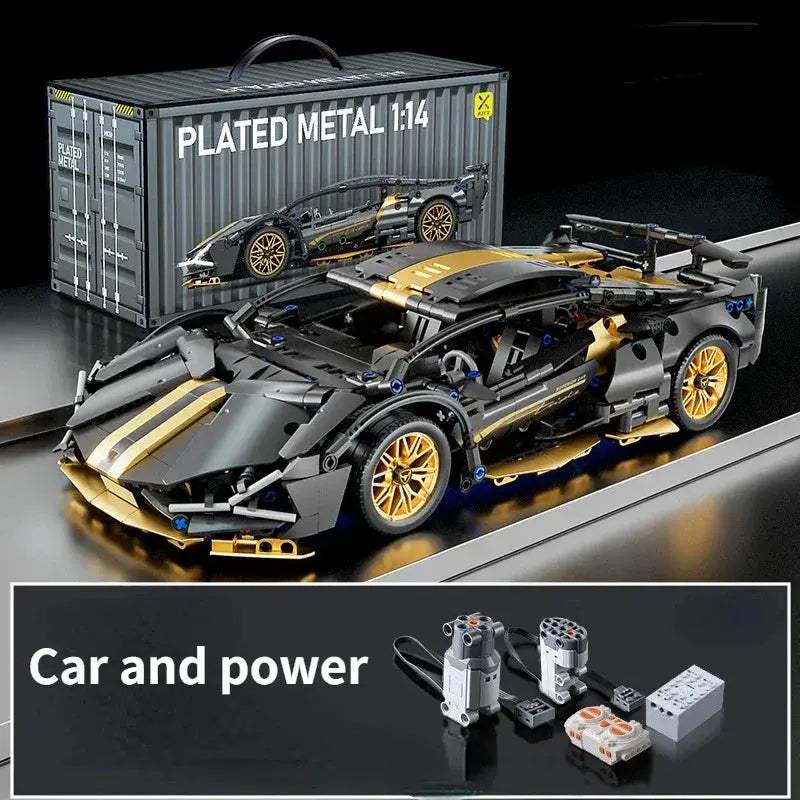 14 Scale Black Remote Control Supercar Building Blocks - ToylandEU