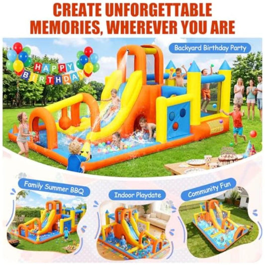 15ft Backyard Inflatable Water Slide Park Ages 6-12 PVC - ToylandEU™