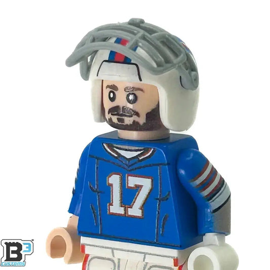 #17 QB Bills Football Player Minifig made using LEGO parts - B3 Customs - ToylandEU