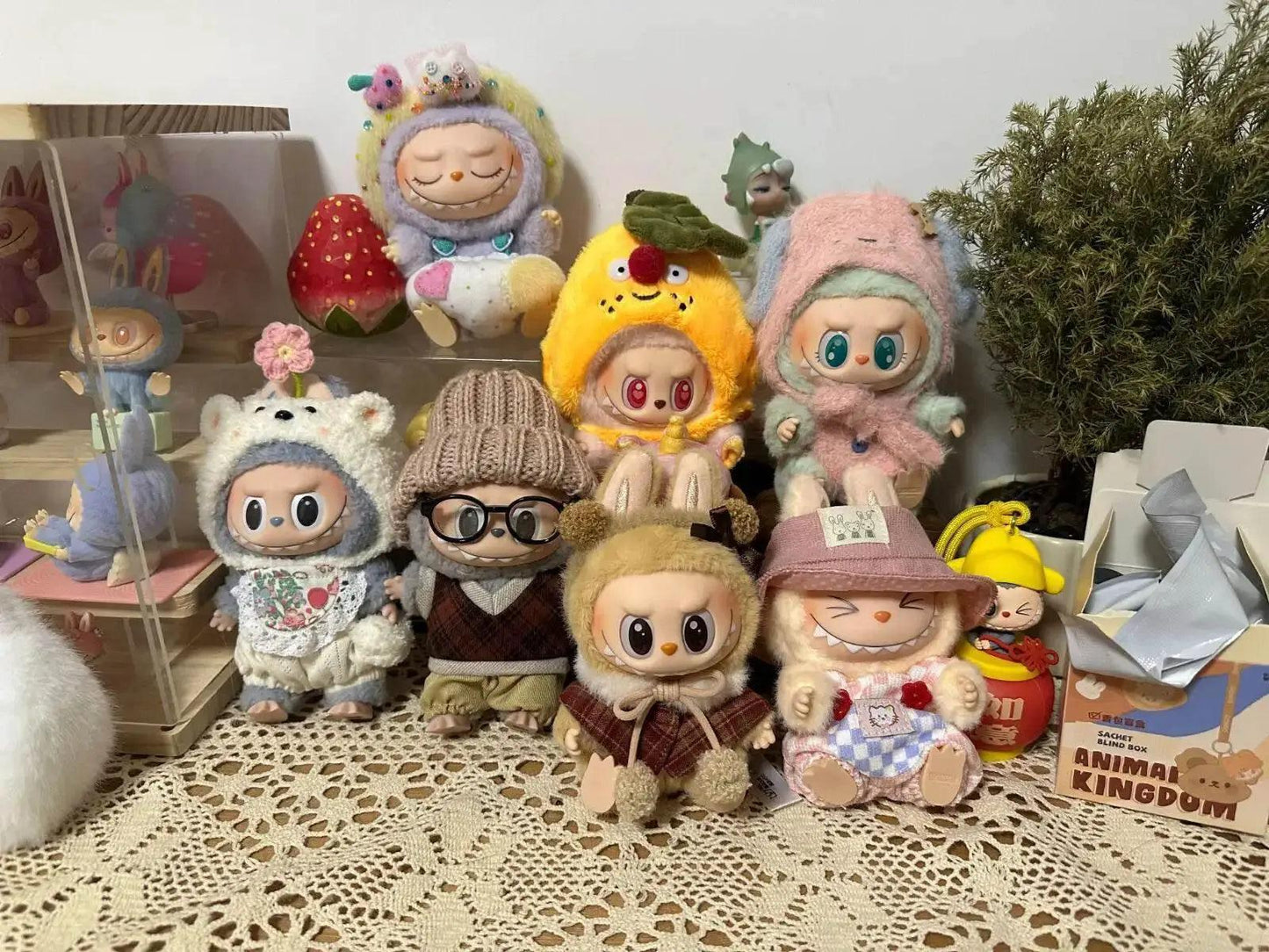 17cm Labubu Doll Clothes Macaron Christmas Plush Cloak - ToylandEU™