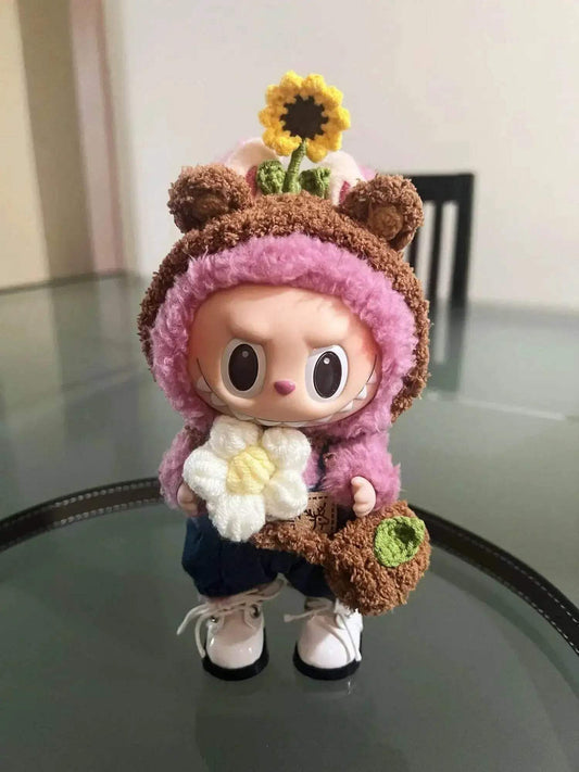 17cm Labubu Doll Clothes Sunflower Red Flower Heartbeat Macaron - ToylandEU