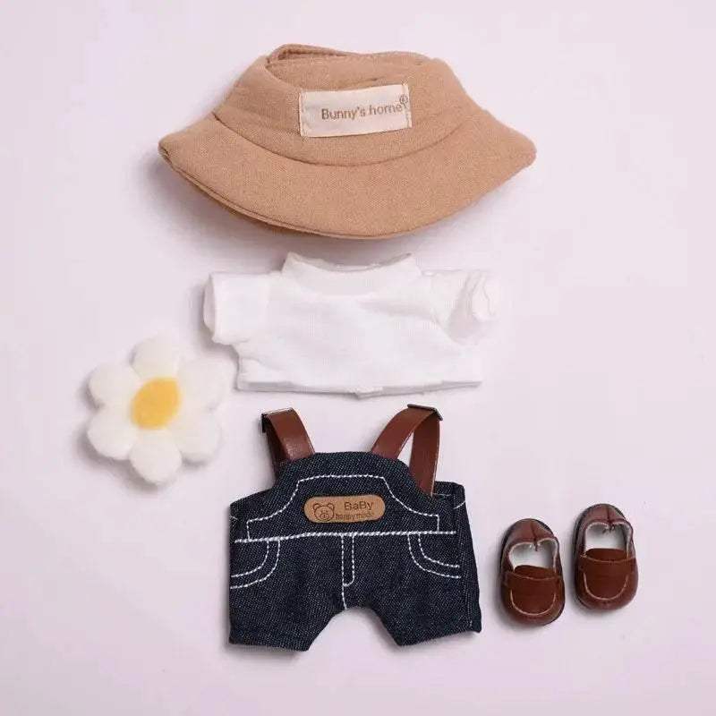 17cm Mini Plush Doll's Clothes Outfit Accessories Black Dress Suit - ToylandEU