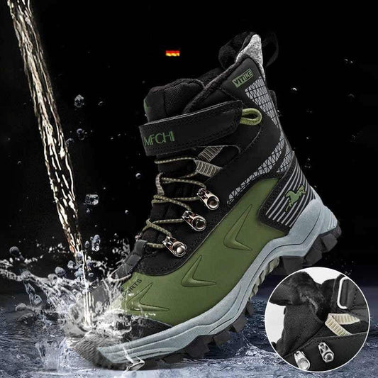 Kids' Snow Boots | Split cowhide Target Audience: Children Upper | Non-Slip Sole | Lightweight