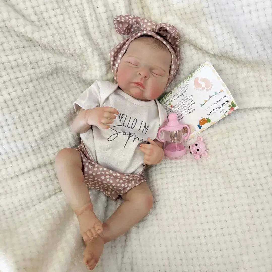 18 Inch Reborn Doll Waterproof Vinyl Painted Hair - ToylandEU™