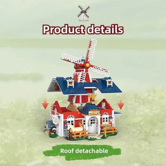1810PCS Windmill Farm Building Blocks Set With USB Light - ToylandEU